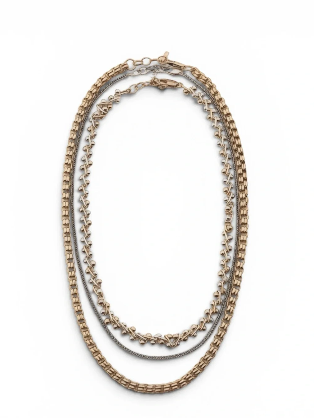 Zara Set of 3 Necklaces in Gold and Silver Tone
